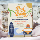 Suche nach retro pool party einladungen Surfbrett