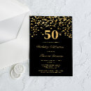 Suche nach 50 lädt ein geburtstag einladungen Schwarz und gold