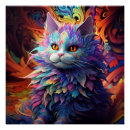 Suche nach psychedelische katze poster Bunt