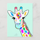 Suche nach bunte giraffe postkarten Niedlich