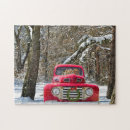 Suche nach hund im schnee puzzle Rot