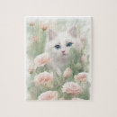 Suche nach weiße katze puzzle Aquarell