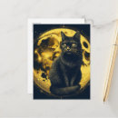 Suche nach katze und mond postkarten Schwarz