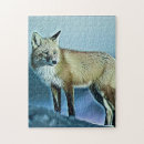 Suche nach fuchs im schnee puzzle Darstellung