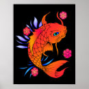 Suche nach koi fische poster Blau