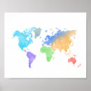 Suche nach watercolor map poster Weltkarte