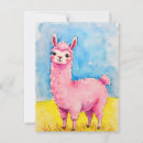 Suche nach rosa lama postkarten Aquarell