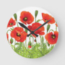 Suche nach red poppy wanduhren Flower