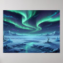 Suche nach nordlicht poster Schneebedeckte berge