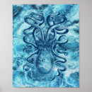 Suche nach blauer ozean poster Oktopus