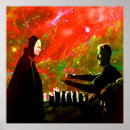 Suche nach schach spielen poster Vintag