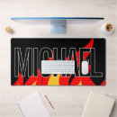 Suche nach feuer und flammen mousepads Schwarz