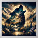 Suche nach wolf und mond poster Sonnenuntergang