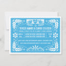 Suche nach papel picado hochzeit einladungen Blau