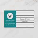 Suche nach grüner streifen mit monogramm visitenkarten Elegant