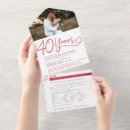 Suche nach 40th wedding anniversary einladungen Red