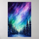 Suche nach nordlichter poster Aquarell
