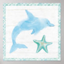 Suche nach delphin im ozean poster Blau