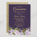Suche nach lila gold einladungen Quinceanera
