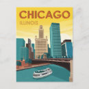 Suche nach chicago skyline postkarten Retro
