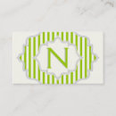 Suche nach grüner streifen mit monogramm visitenkarten Muster