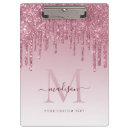 Suche nach rosa glitzer klemmbrett Monogramm