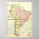 Suche nach alte karte von südamerika poster Geografie