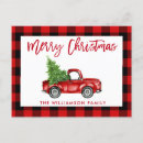 Suche nach weihnachten kariert postkarten Vintager roter lkw