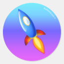 Suche nach raketenschiff aufkleber Blau