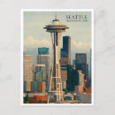 Suche nach seattle skyline postkarten Retro