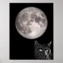 Suche nach katze und mond poster Schwarz