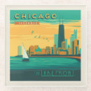 Suche nach chicago illinois untersetzer Vintages reiseplakat