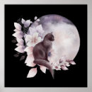 Suche nach katze und vollmond poster Schwarzkatze