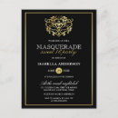 Suche nach maskerade party einladungen Gold und schwarz