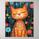 Suche nach katze mit blumen poster Süß