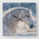 Suche nach weißer schnee wanduhren Pferd