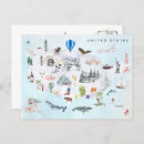 Suche nach watercolor map postkarten Usa