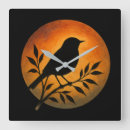 Suche nach schwarzer vogel wanduhren Orange