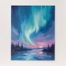 Suche nach nordlichter puzzle Aquarell