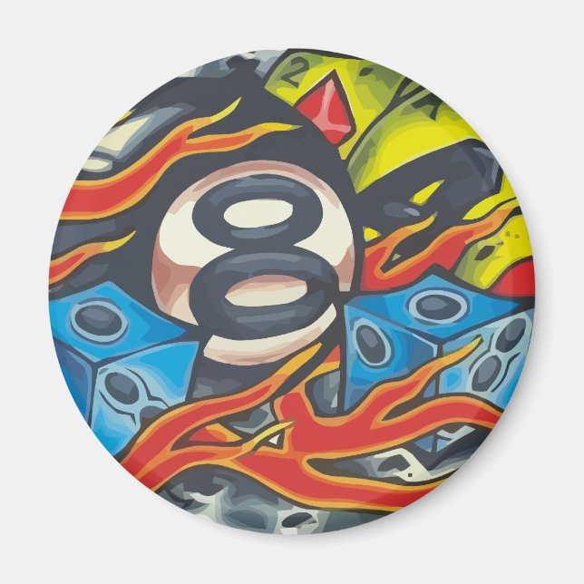 00001 Bola 8 Llamas Magnet (Vorne)