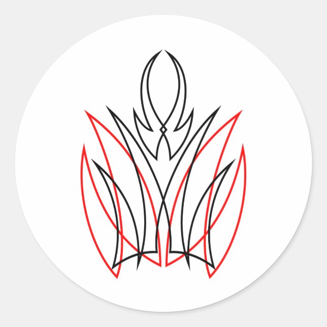 0001 Pinstripe Runder Aufkleber (Vorderseite)