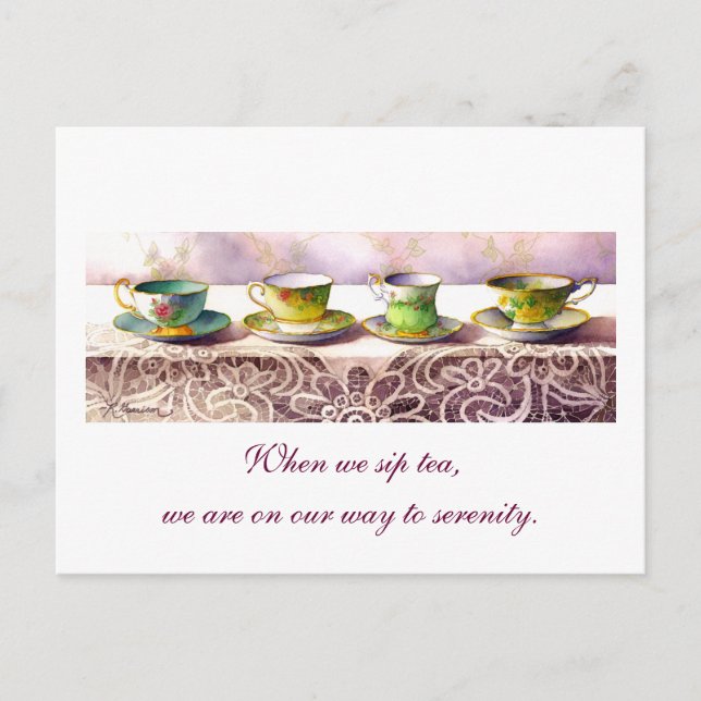 0001 Reihe Teacups Alexandra Stoddard Postcard Postkarte (Vorderseite)