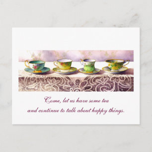 0001 Reihe Teacups Chaim Potok Postcard Postkarte