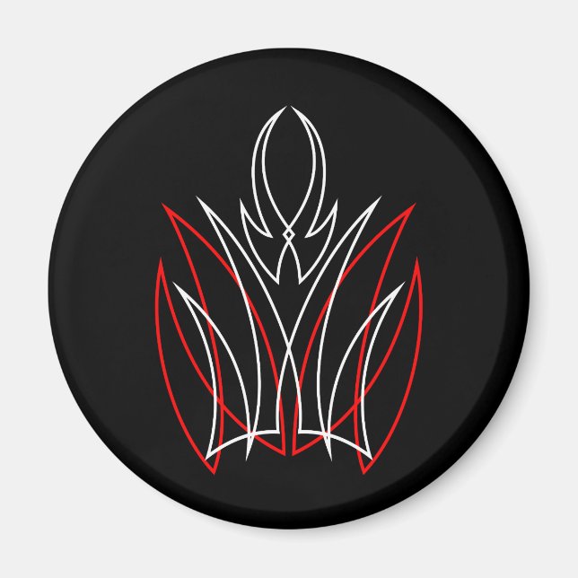 0001 Roter & Weißes Pinstripe Magnet (Vorne)