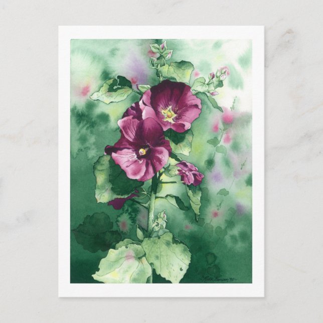 0007 Dorothy's Hollyhocks Postcard Postkarte (Vorderseite)