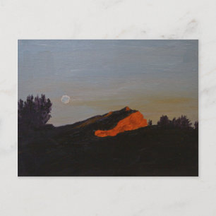 0008-voller Mondsonnenuntergang auf dem Mte Ste Vi Postkarte