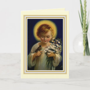 0015 Säuglings-Jesus-Gruß-Karte Feiertagskarte