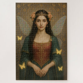 001_A fairy princess in teal green and crimson. Puzzle
