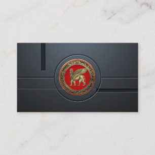 [001] Assyrian Winged Lion - Gold Lamassu Visitenkarte