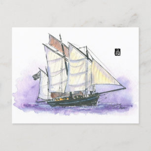(001) Le Corentin - Lugger Tall Ship Postkarte